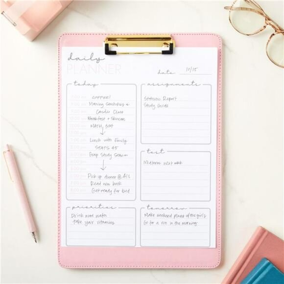 Pink clipboard stand document holder desk paper stand office organizer typing pa - Picture 5 of 8